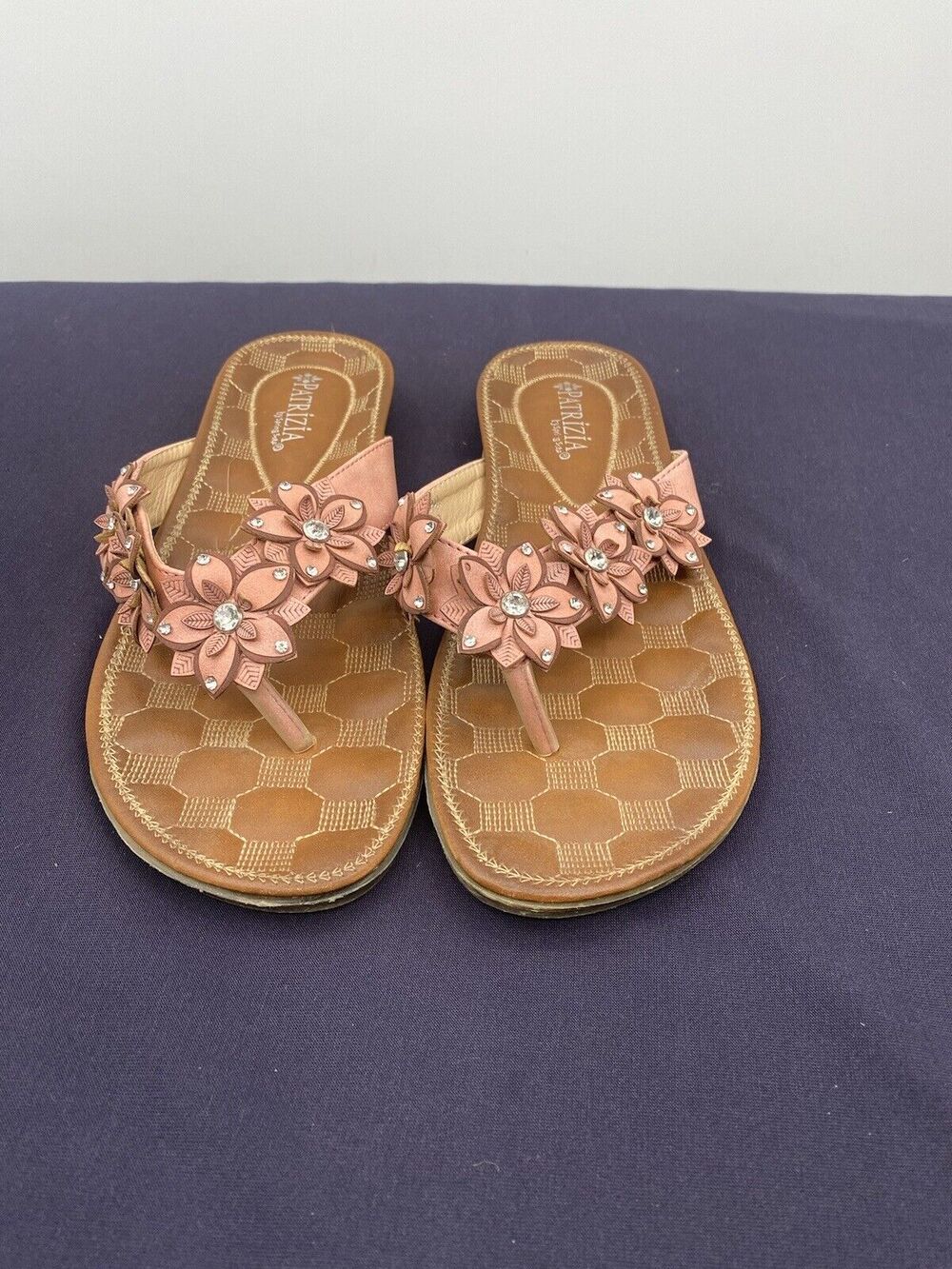 Patrizia by Spring Step Womens Size 39 Flip Flops Pink Flowers